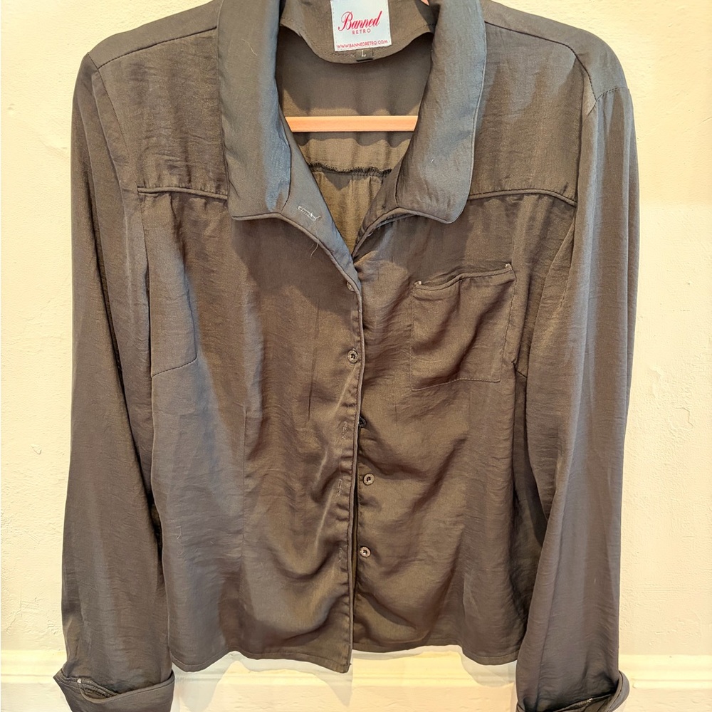 Dark Gray Button-Up Shirt